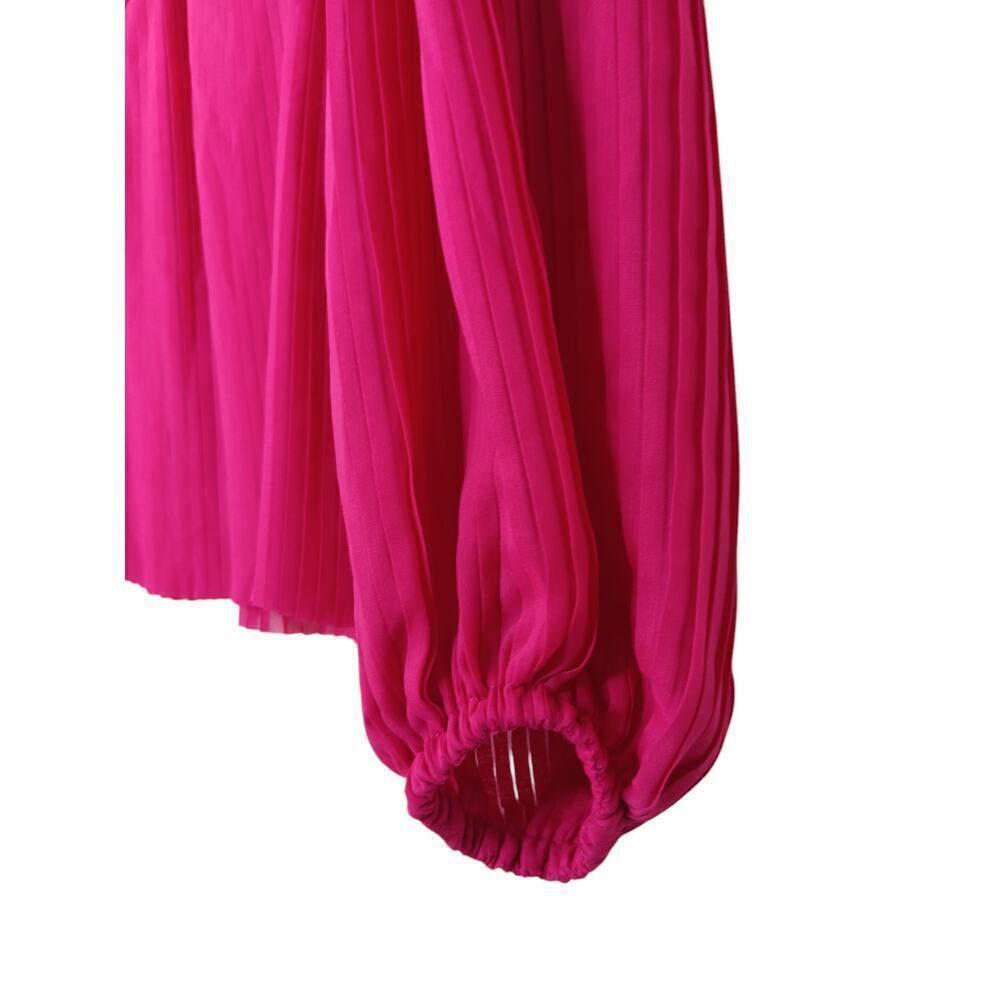 New Banana Republic Women’s Hot Pink Pleated Blouse Top Long Sleeve Size S $150 - Picture 6 of 12